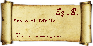 Szokolai Béla névjegykártya