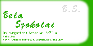 bela szokolai business card